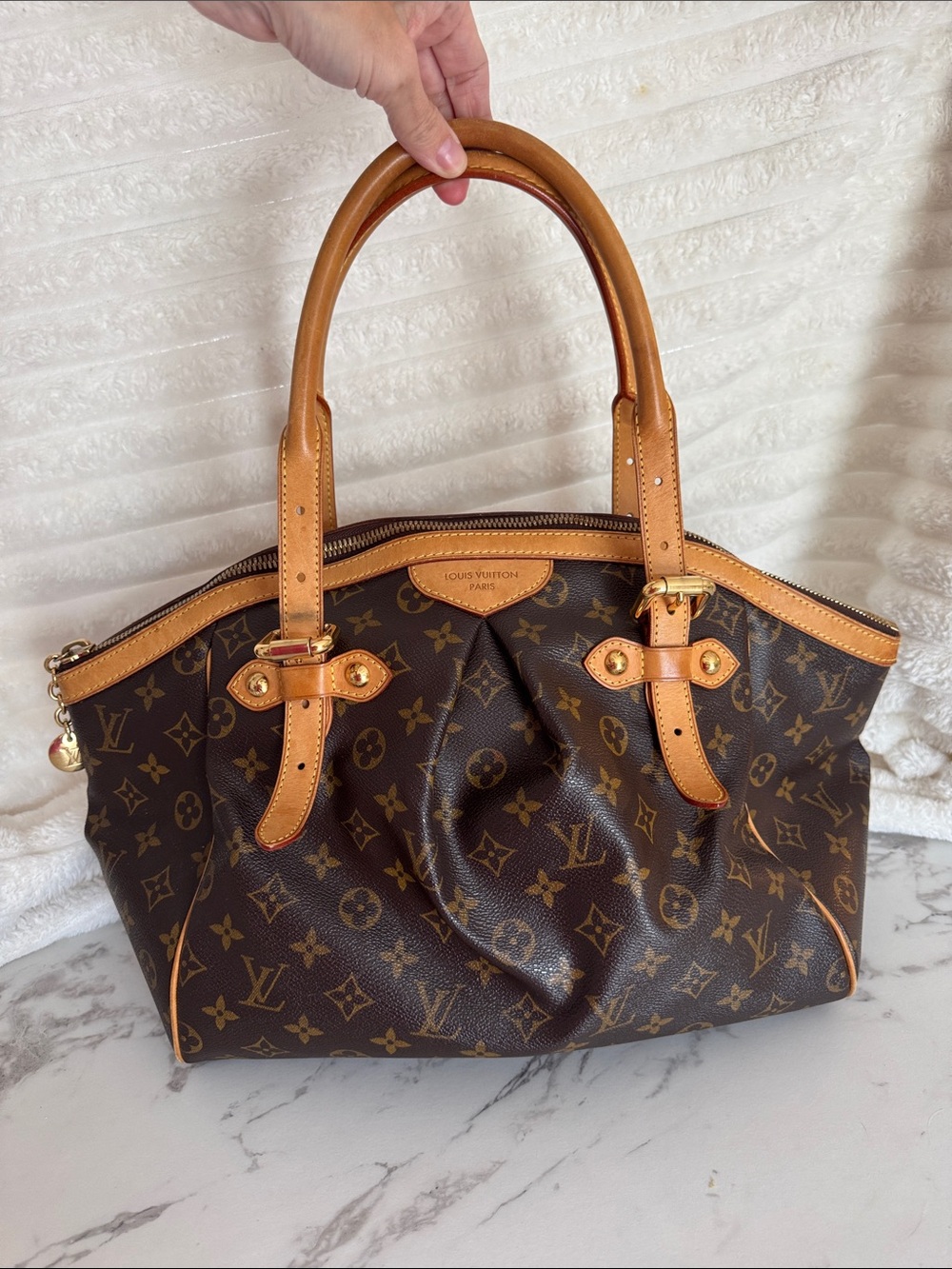 Louis Vuitton Monogram Canvas Brown & Tan Satchel Shoulder Bag